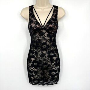Victoria's Secret Lingerie. Victorias Secret Black Lace Dress Slip Nightie. Blac